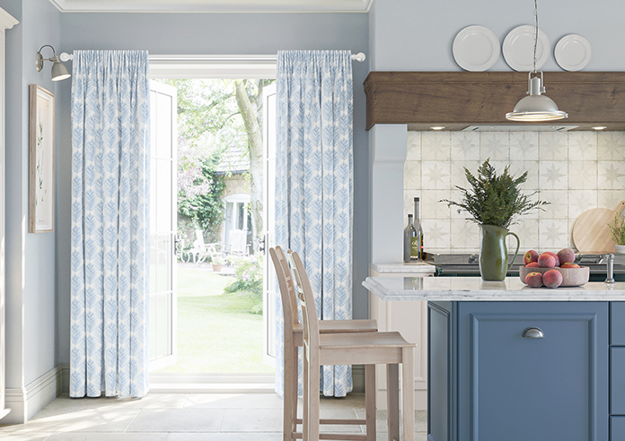 Gentle Palm, Navy - Made to Measure Curtains - Image 3